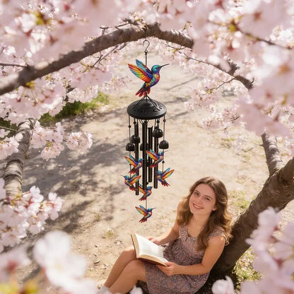 🔥Hot Sale 60% OFF🔥-🐦Vintage Colorful Hummingbird Wind Chime with Metal Tubes and Bells