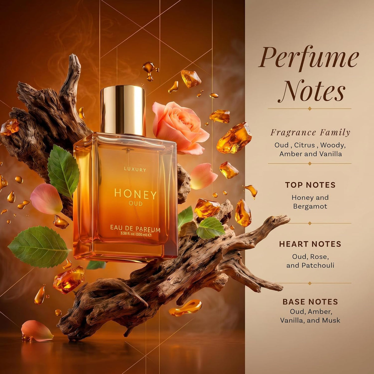 🔥 49% OFF | Honey Oud Eau de Parfum – Golden Sweetness Meets Smoky Seduction