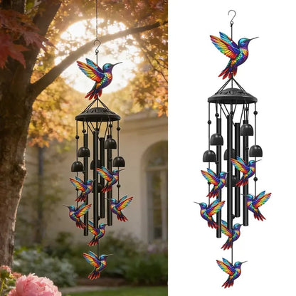 🔥Hot Sale 60% OFF🔥-🐦Vintage Colorful Hummingbird Wind Chime with Metal Tubes and Bells