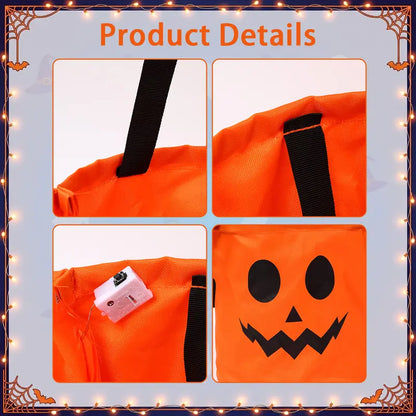 4 Pcs Halloween Candy Bucket with LED Lights