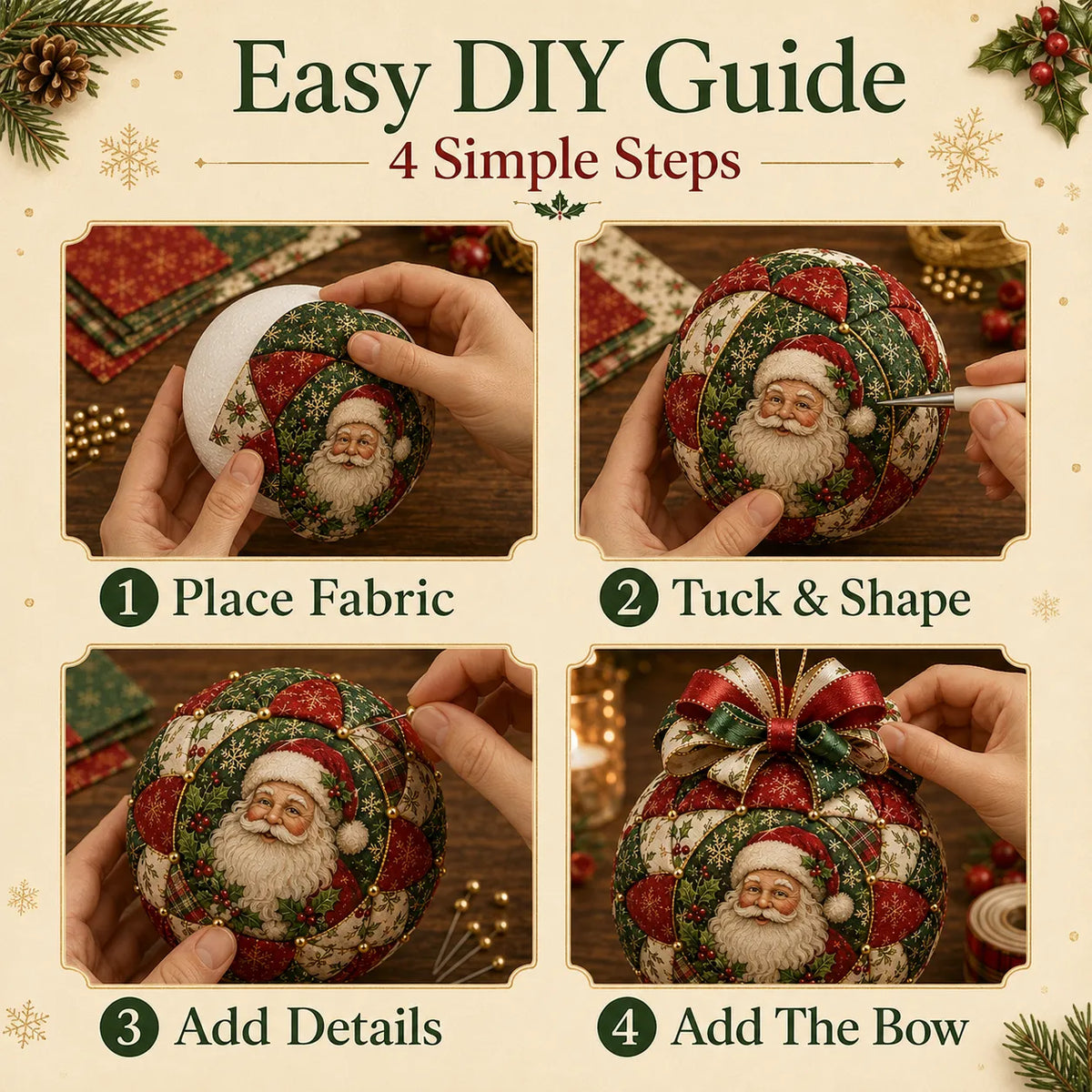 🎄 Christmas Classics Patchwork Ornament DIY Kit