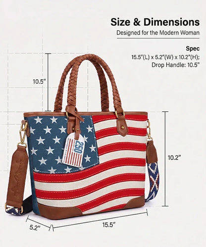 Montana West Vintage American Flag Tote Bag | Western Patriotic Handbag