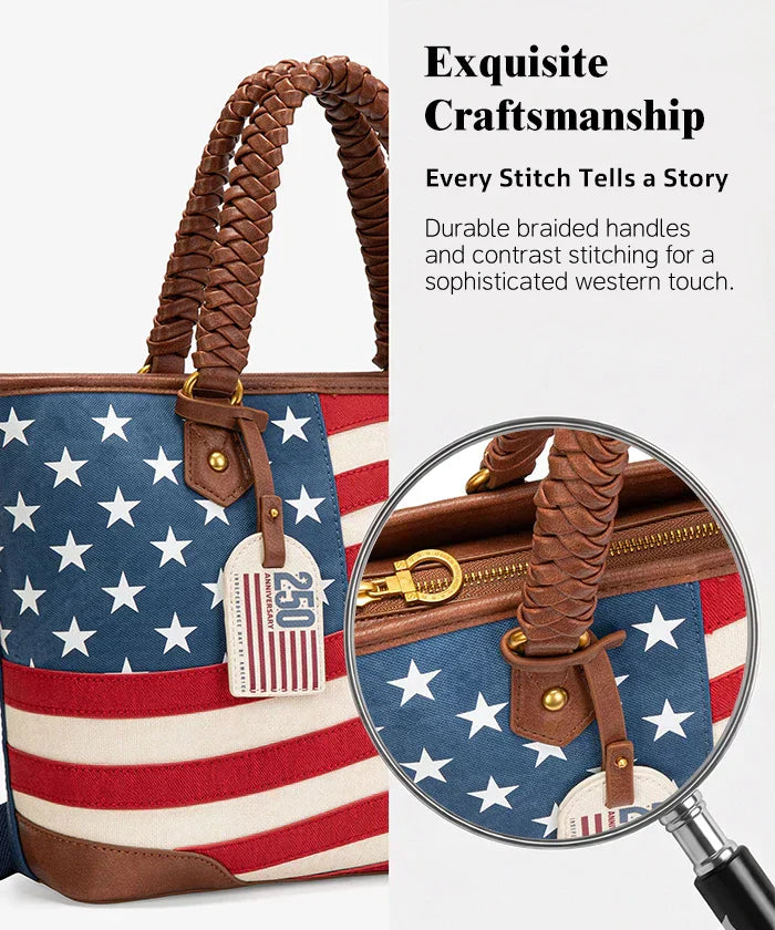 Montana West Vintage American Flag Tote Bag | Western Patriotic Handbag