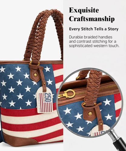 Montana West Vintage American Flag Tote Bag | Western Patriotic Handbag