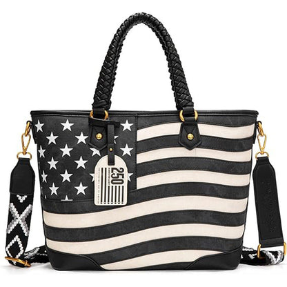 Montana West Vintage American Flag Tote Bag | Western Patriotic Handbag