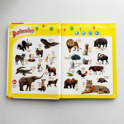 Spanish Interactive Educational Toy for Kids 1–6, Bilingual Sound Book for Early Language Learning