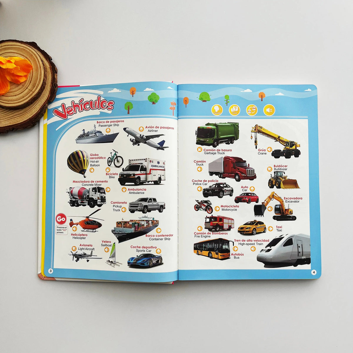 Spanish Interactive Educational Toy for Kids 1–6, Bilingual Sound Book for Early Language Learning