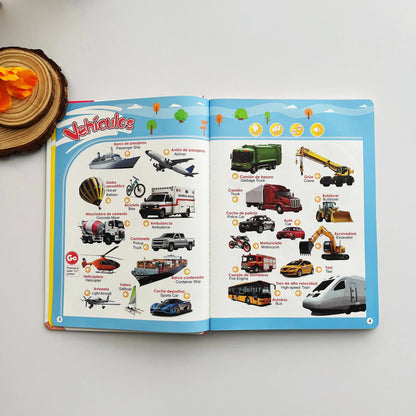 Spanish Interactive Educational Toy for Kids 1–6, Bilingual Sound Book for Early Language Learning