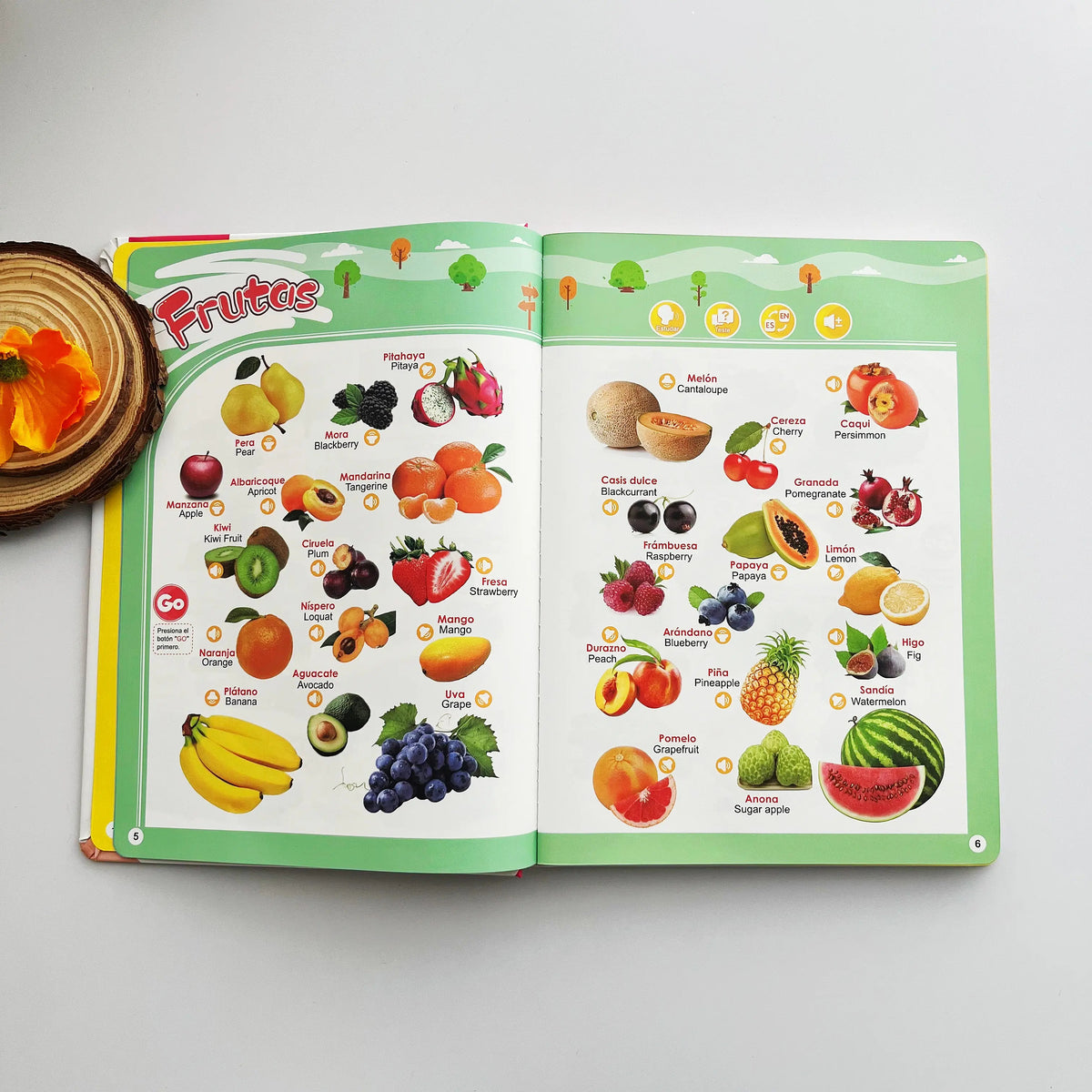 Spanish Interactive Educational Toy for Kids 1–6, Bilingual Sound Book for Early Language Learning