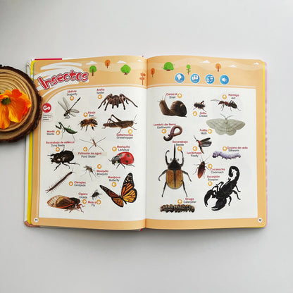 Spanish Interactive Educational Toy for Kids 1–6, Bilingual Sound Book for Early Language Learning