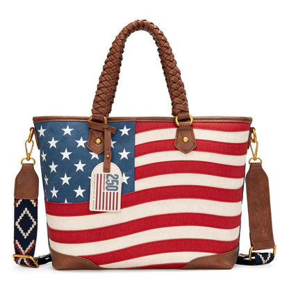 Montana West Vintage American Flag Tote Bag | Western Patriotic Handbag