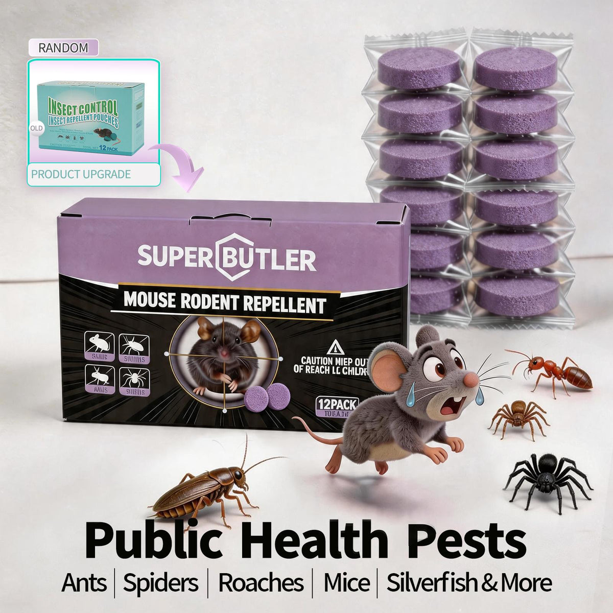 ✨12 Pack Rodent Repellent Balls – Natural Mouse & Rat Deterrent for Home, Kitchen, Garage, Pantry & Storage Areas 🐭