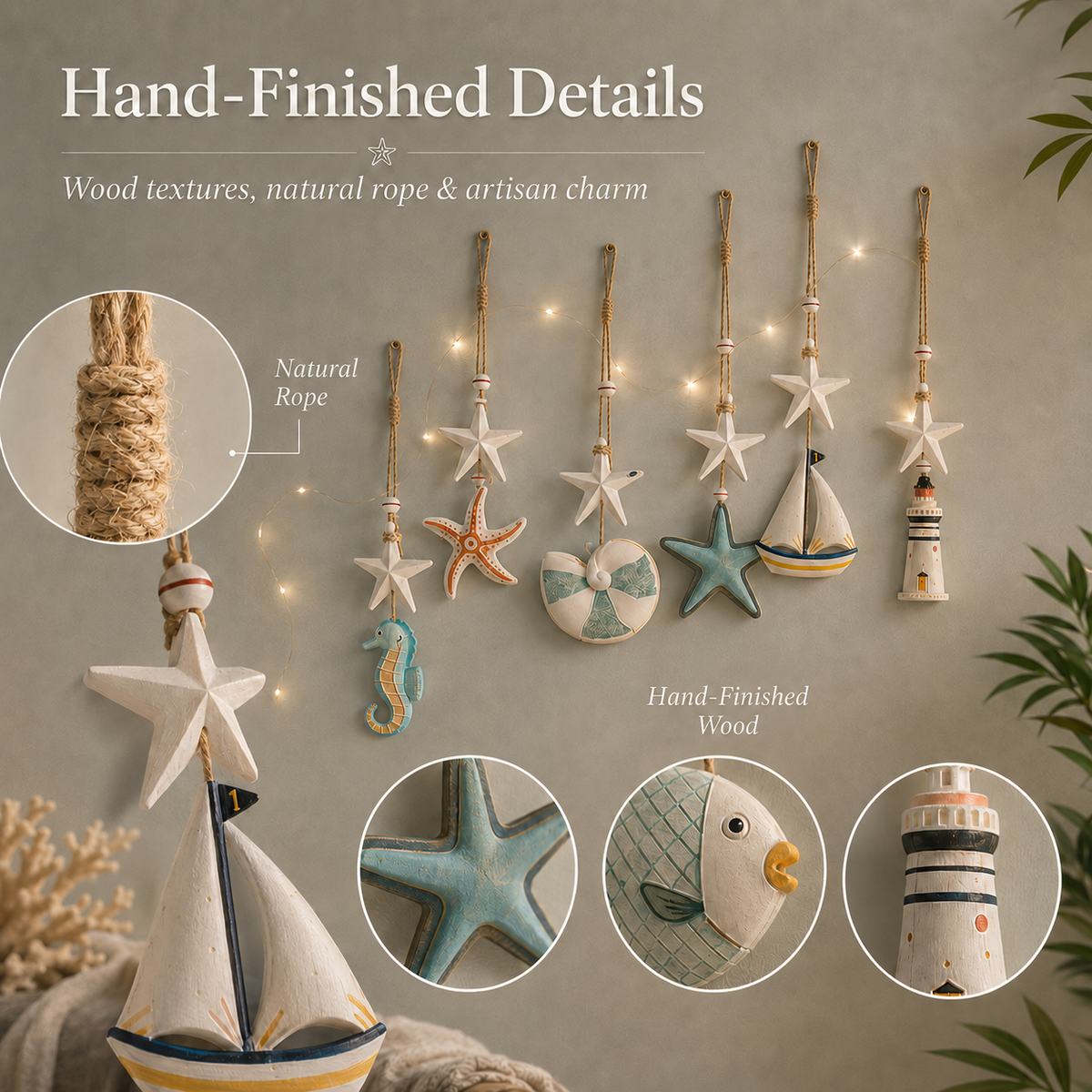 ✨Seaside Glow Wall Hangings — Set of 7