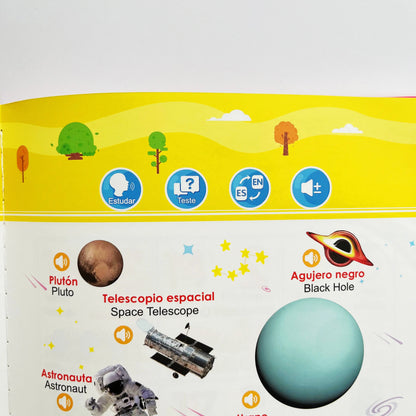 Spanish Interactive Educational Toy for Kids 1–6, Bilingual Sound Book for Early Language Learning